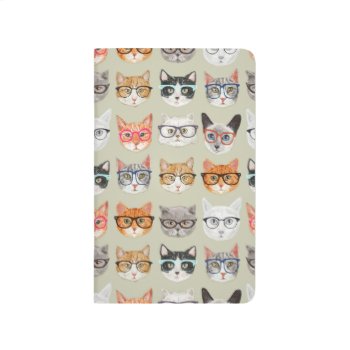 Cute Cats Wearing Glasses Pattern Journal by funkypatterns at Zazzle
