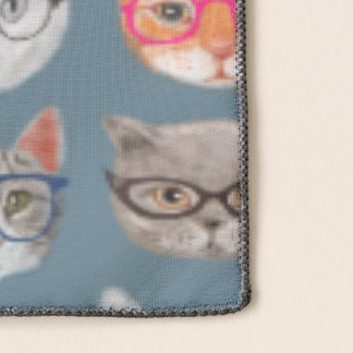 Cute Cats Wearing Glasses Pattern Scarf