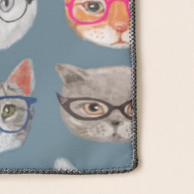 Cute Cats Wearing Glasses Pattern Scarf (Detail)