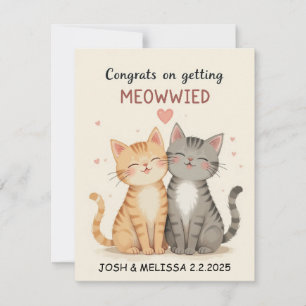 Cute cats wedding card, Congratulations engagement Thank You Card