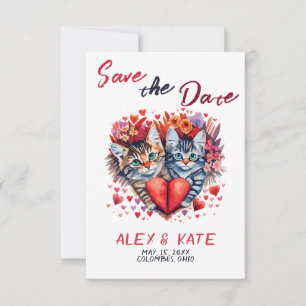 Cute Cats Wedding Save the Date 