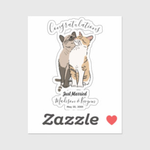 Cute Cats Wedding Sticker