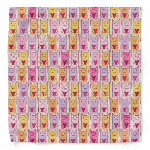 Cute Cats with Loving Hearts Bandana