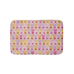 Cute Cats with Loving Hearts Bathroom Mat