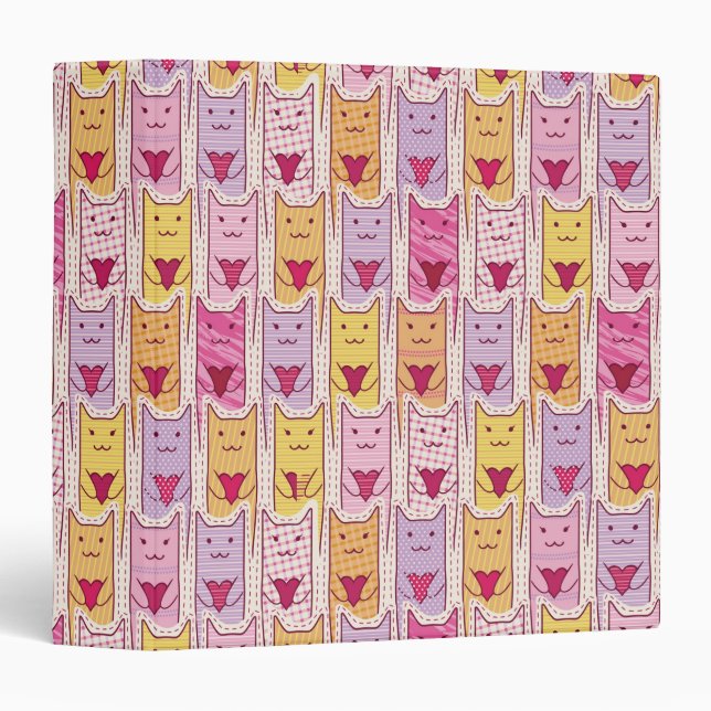 Cute Cats with Loving Hearts Binder (Front/Spine)