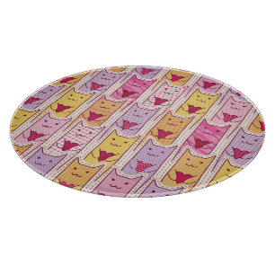 Cute Cats with Loving Hearts Cutting Board