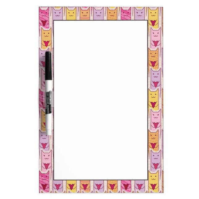Cute Cats with Loving Hearts Dry-Erase Board (Front)