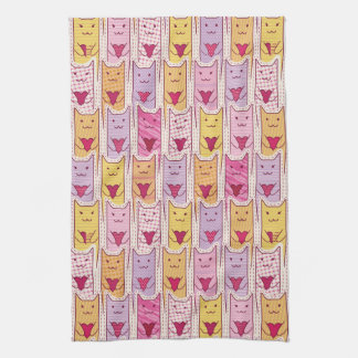 Cute Cats with Loving Hearts Kitchen Towel