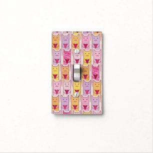 Cute Cats with Loving Hearts Light Switch Cover