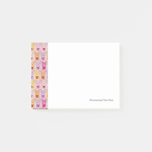 Cute Cats with Loving Hearts Post-it Notes (Front)