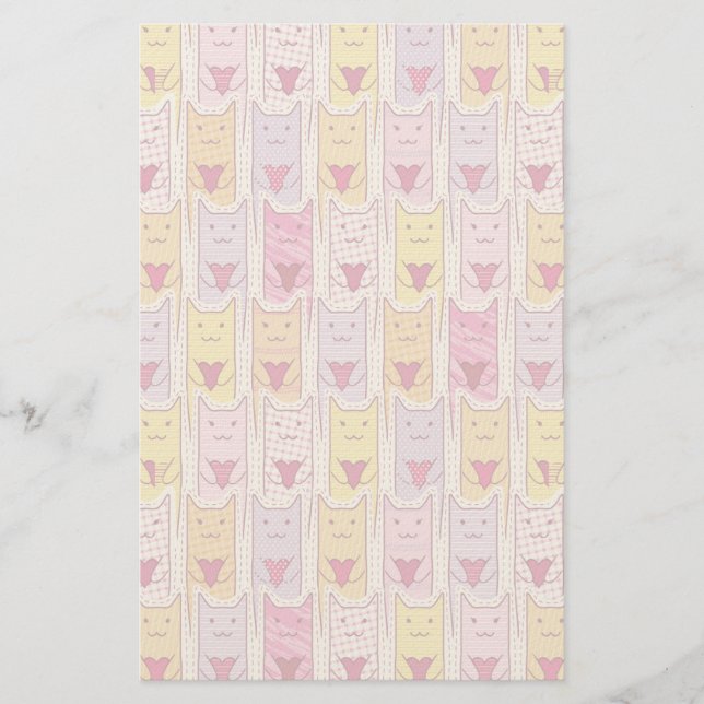 Cute Cats with Loving Hearts Stationery (Front)