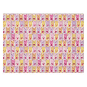 Cute Cats with Loving Hearts Tablecloth