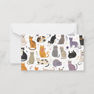 Cute Cats World: A Delightful and Colorful Artisti Note Card