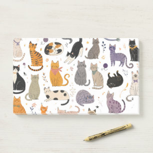 Cute Cats World: A Delightful and Colorful Artisti Post-it Notes
