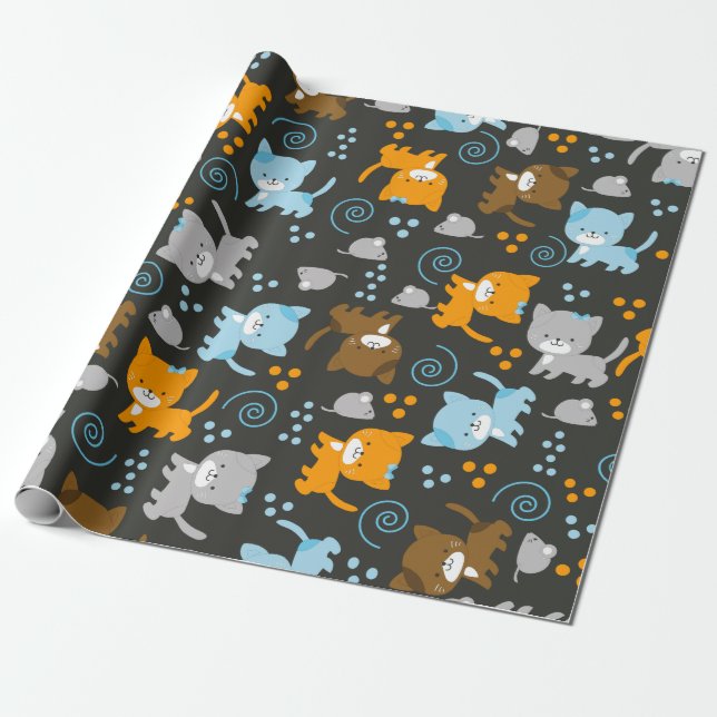 Cute Cats Wrapping Paper (Unrolled)