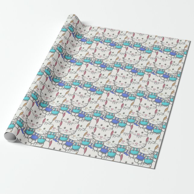 Cute Cats Wrapping Paper (Unrolled)