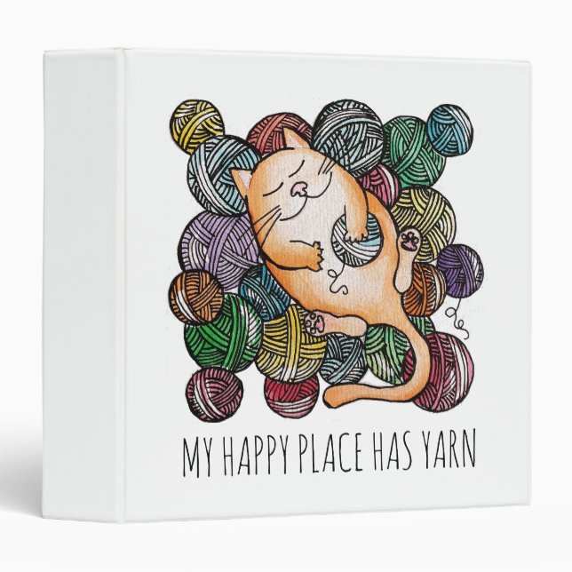 Cute Cat's Yarn Heaven Knitting Patterns 3 Ring Binder (Front/Spine)