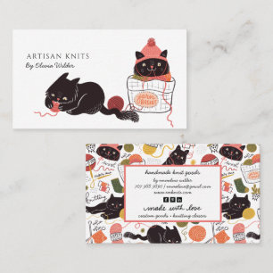 Cute Cats Yarn Knit Goods Business Card