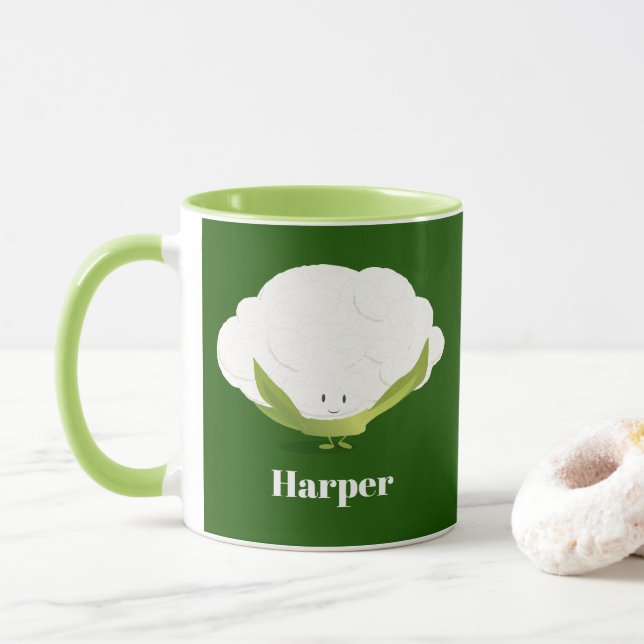 Cute Cauliflower Food Name Mug (With Donut)