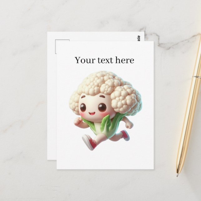 Cute Cauliflower lovers customizable  Postcard (Front/Back In Situ)