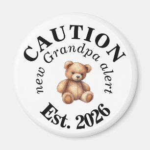 Cute CAUTION new Grandpa alert Magnet