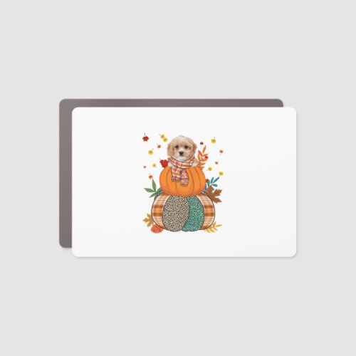 Cute Cavachon Pumpkin Thanksgiving Autumn Dog Love Car Magnet