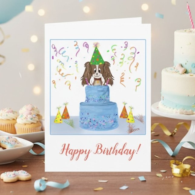 Cute Cavalier King Charles Birthday Party Card (Creator Uploaded)
