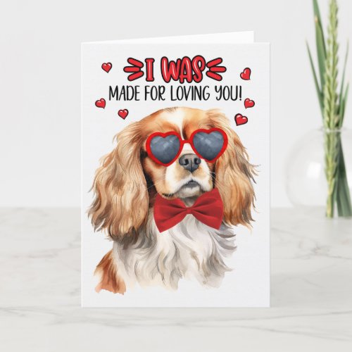 Cute Cavalier King Charles Dog Love Valentine Holiday Card