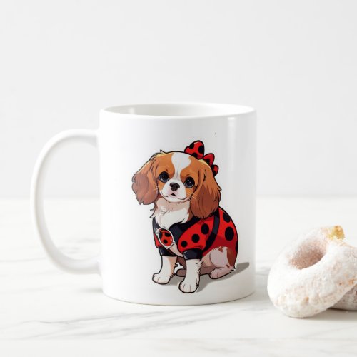 Cute Cavalier King Charles Ladybug Coffee Mug