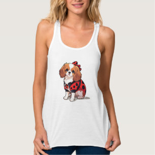 Cute Cavalier King Charles Ladybug Tank Top