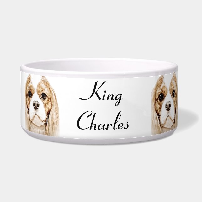 Cute Cavalier King Charles Spaniel Bowl (Front)