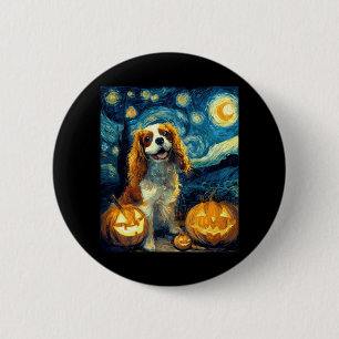 Cute Cavalier King Charles Spaniel Dog Halloween J Button