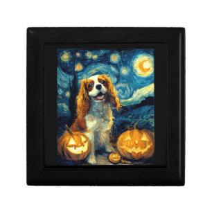 Cute Cavalier King Charles Spaniel Dog Halloween J Gift Box