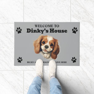 Cute Cavalier King Charles Spaniel Doormat