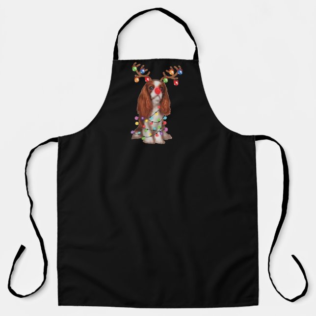 Cute Cavalier King Charles Spaniel Funny Xmas Gift Apron (Front)