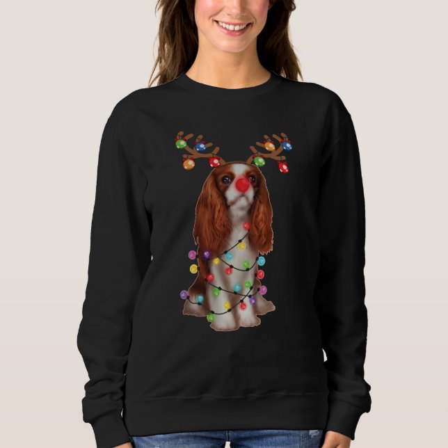 Cute Cavalier King Charles Spaniel Funny Xmas Gift Sweatshirt (Front)
