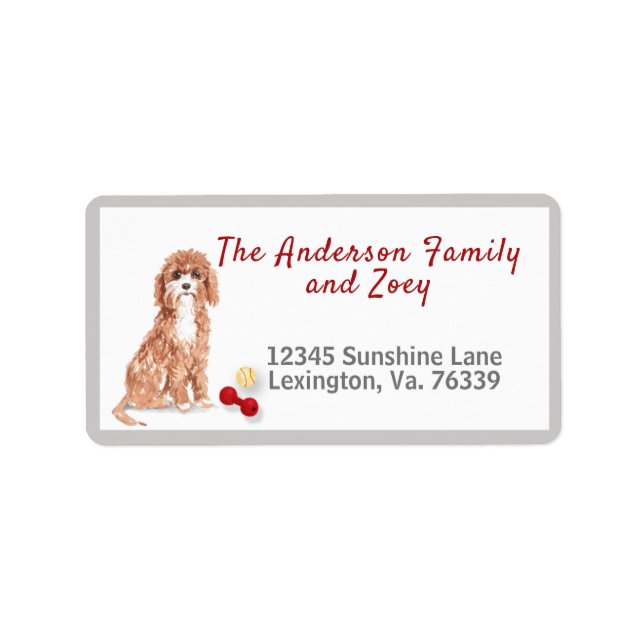 Cute Cavapoo Toys Home Return Address Label (Front)