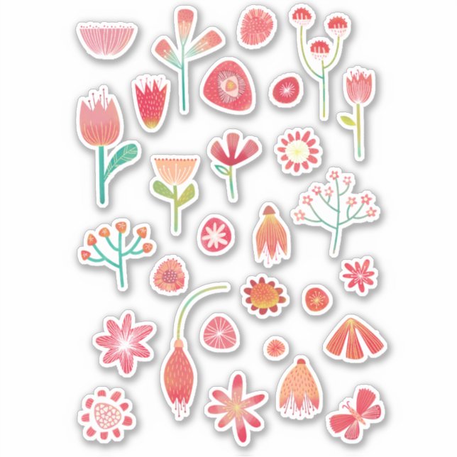 Cute Celebration Flower Nature Sticker (Front)