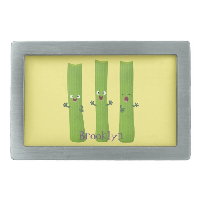 Cute celery sticks trio cartoon vegetables belt buckle (Front)