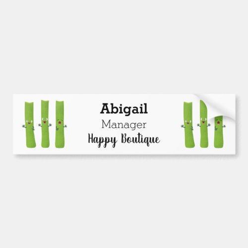 Cute celery sticks trio cartoon vegetables  bumper sticker