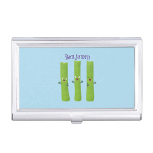 Cute celery sticks trio cartoon vegetables business card case