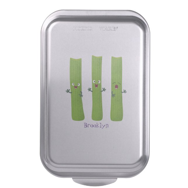Cute celery sticks trio cartoon vegetables cake pan (Front Vertical)