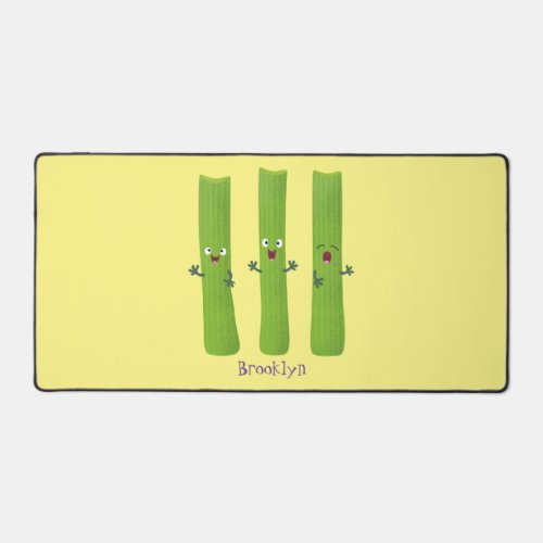 Cute celery sticks trio cartoon vegetables desk mat