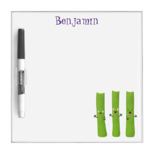 Cute celery sticks trio cartoon vegetables dry erase board