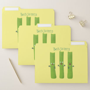 Cute celery sticks trio cartoon vegetables file folder