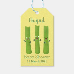 Cute celery sticks trio cartoon vegetables gift tags