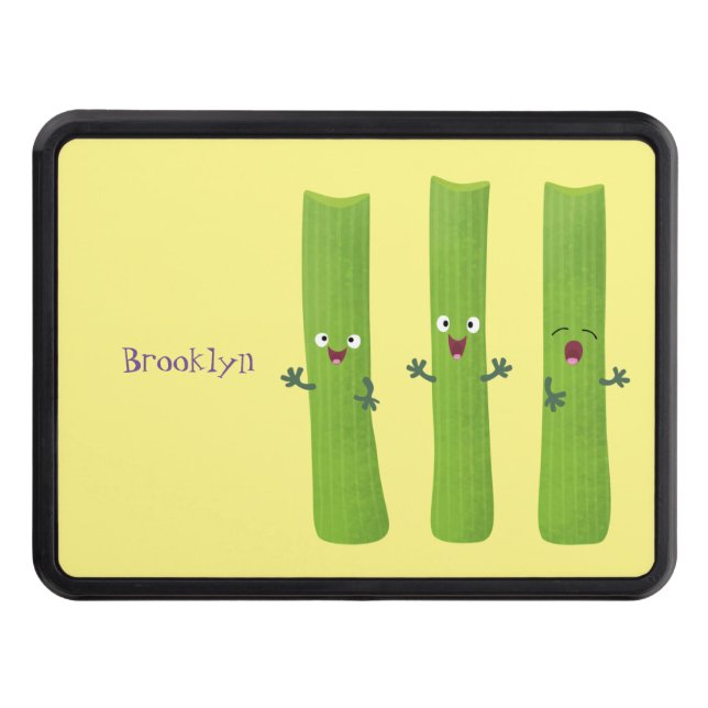 Cute celery sticks trio cartoon vegetables hitch cover (Front)