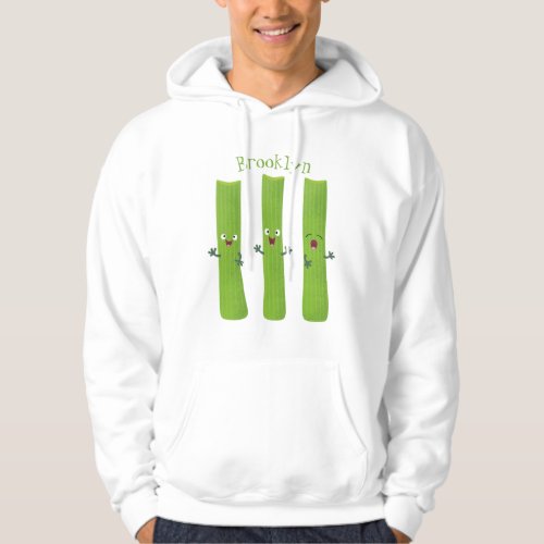 Cute celery sticks trio cartoon vegetables hoodie