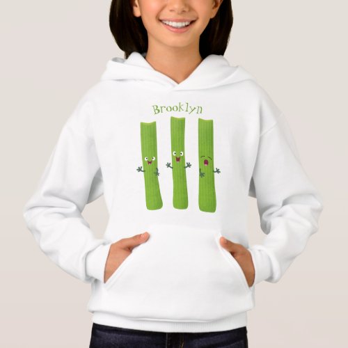 Cute celery sticks trio cartoon vegetables hoodie