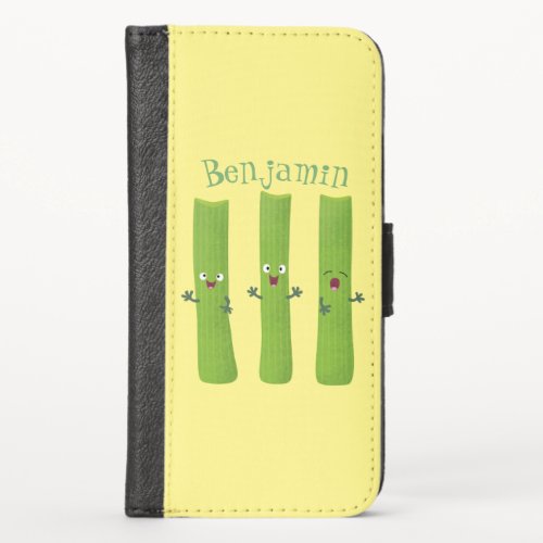 Cute celery sticks trio cartoon vegetables iPhone x wallet case